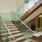 cleaning a glass balustrade