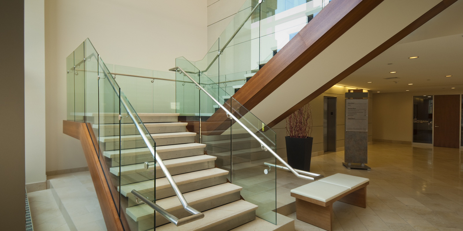 cleaning a glass balustrade